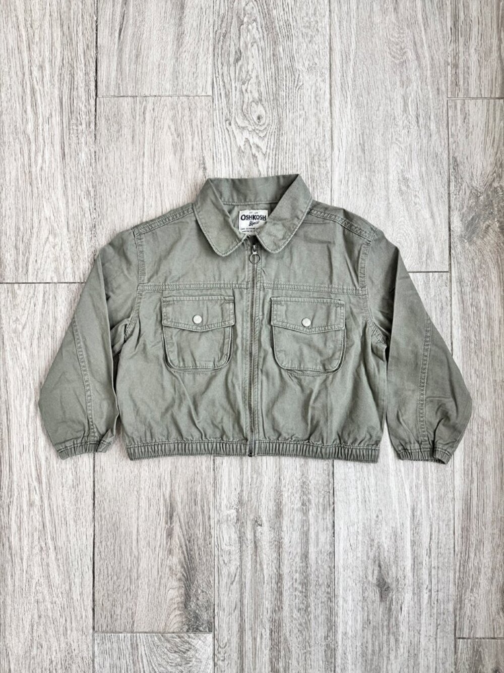 EUC Oshkosh B’gosh Girls Army Green Cotton Denim Jacket size 10
